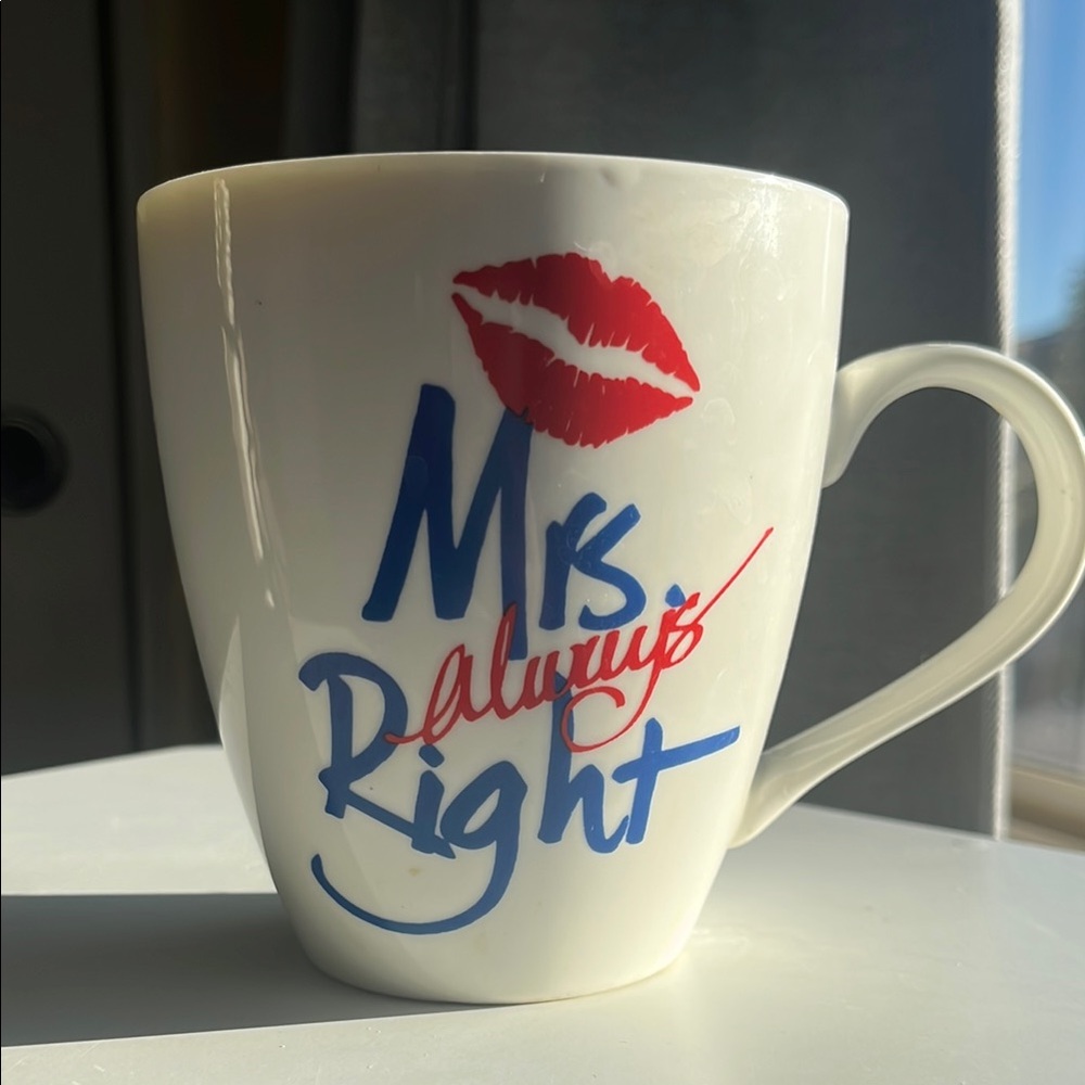 Pfaltzgraff White and Red Ceramic Mug with Playful Design